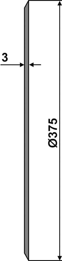 Technische Zeichnung: NIAUX 200 Säscheibe 375 x 3 mm, LK 76 mm, gerade, glatt, für Sämaschine Maschio, Gaspardo