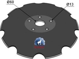 Produktbild: NIAUX 200 Eggenscheibe 510 x 6 mm, LK 112 mm, gewölbt, gezahnt, flacher Ansatz, für Evers Agro