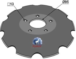 Produktbild: NIAUX 200 Eggenscheibe 568 x 6 mm, LK 140 mm, ZB rund, 95,0 mm, gewölbt, gezahnt, flacher Ansatz, für Dal-Bo