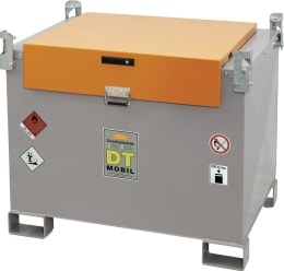 Produktbild: Mobile Cemo Dieseltankanlage DT-Mobil Pro hybrid, 440 l, grau-orange mit Kranösen