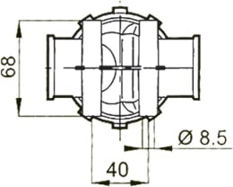 Technische Zeichnung: Agrotop Druckleitungsfilter 324-4 Filterkapazität 150 – 160 l/min, max. 14 bar
