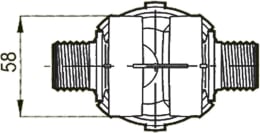 Technische Zeichnung: Agrotop Druckleitungsfilter 322-2 Filterkapazität 80 – 100 l/min, max. 14 bar