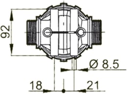 Technische Zeichnung: Agrotop Druckleitungsfilter 326-2 selbstreinigend, Filterkapazität 200 – 280 l/min, max. 15 bar