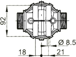 Technische Zeichnung: Agrotop Druckleitungsfilter 326-2 Filterkapazität 200 – 280 l/min, max. 15 bar