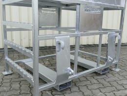 Produktbild: Düvelsdorf Arbeitsbühne mit Geländer, verzinkt, mit Euro-Aufnahme für Gabelstapler
