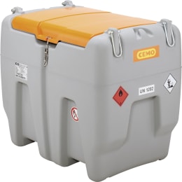 Produktbild: Cemo mobile Diesel-Tankanlage DT-Mobil Easy 620 l mit orangem Deckel und ADR-Kennzeichnung