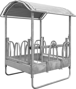 Produktbild: KERBL Heuraufe Hobby 1,50 x 2,40 x 1,50 m, 8 Fressplätze, für Pferde, Rund-/Rechteckballen bis 1,40 m