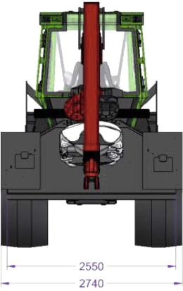Technische Zeichnung: Noe Forsttraktor NF 160-4R 4-Rad