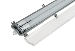 Produktbild: KERBL Feuchtraum-Wannenleuchte für 2 x T8 LED-Röhre mit 26 mm Durchmesser