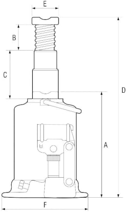 Technische Zeichnung: Weber-Hydraulik Wagenheber AX 100-300 100 t, Hubhöhe 300 – 450 mm, hydraulisch, ohne Spindelverstellung