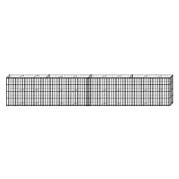Technische Zeichnung: bellissa Mauergitterset für gerade und geschwungene Mauern 232 x 10 x 40 cm silber