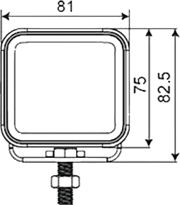 Technische Zeichnung: LED-Arbeitsscheinwerfer 4.800 lm/40 W, 10 – 30 V DC, nahe Ausleuchtung
