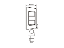 Technische Zeichnung: LED-Arbeitsscheinwerfer 6.600 lm/52 W, 9 – 36 V DC, weite Ausleuchtung