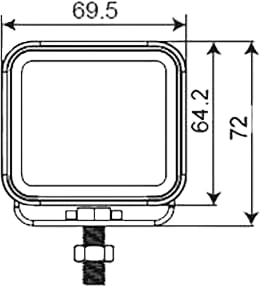 Technische Zeichnung: LED-Arbeitsscheinwerfer 1.920 lm/20 W, 10 – 30 V DC, nahe Ausleuchtung