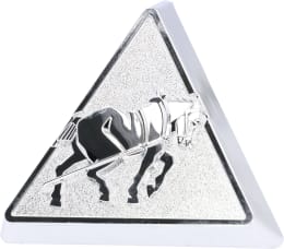 Produktbild: Fendt Markenemblem Logo Fendt Dieselross silber 90,5 x 79,2 mm, für Motorhaube Traktor