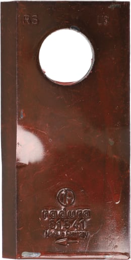 Produktbild: radura® Kreiselmäherklinge 100 x 49 x 4 mm, rechts, gedreht, für Mähwerk Pöttinger, 51541.01