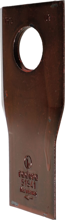 Produktbild: radura® Kreiselmäherklinge 100 x 49 x 4 mm, rechts, gedreht, für Mähwerk Pöttinger, 51541.01