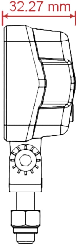 Technische Zeichnung: LED-Arbeitsscheinwerfer 1.200 lm/12 W, 10 – 30 V, weite Ausleuchtung