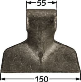 Technische Zeichnung: Industriehof® Hammerschlegel 150 x 55 mm, Ø 20,5 mm, für Mulcher Agrimaster, Agromec, Agricom