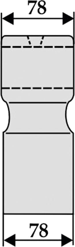 Technische Zeichnung: Industriehof® Hammerschlegel 78 x 78 mm, Ø 35 mm, für Mulcher Seppi