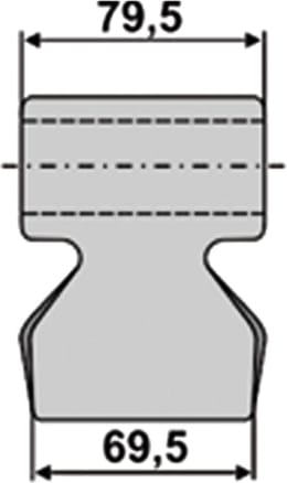 Technische Zeichnung: Industriehof® Hammerschlegel 69,5 x 79,5 mm, Ø 31 mm, für Mulcher Berti