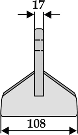Technische Zeichnung: Industriehof® Hammerschlegel 108 x 17 mm, Ø 14,5 mm, für Mulcher Muratori