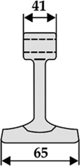 Technische Zeichnung: Industriehof® Hammerschlegel 65 x 41 mm, Ø 25,5 mm, für Mulcher Ferri, Orsi