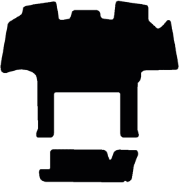 Produktbild: Fußmatte Velours schwarz, 2-teilig, gekettelt, für Ford New Holland Traktor Serie T8, ab Bj. 14