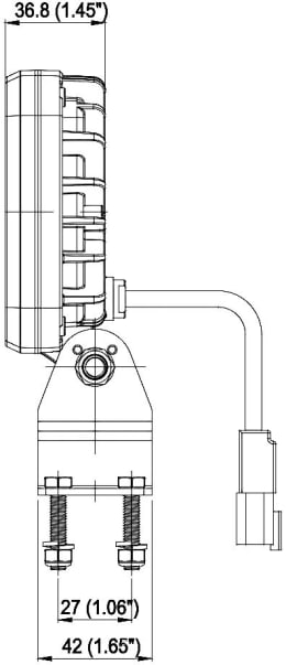 Technische Zeichnung: LED-Arbeitsscheinwerfer 1.275 lm/20 W, 10 – 48 V, nahe Ausleuchtung