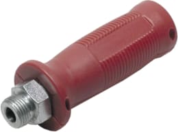 Produktbild: Roter Hydraulik-Handgriff mit Gewindeanschluss und Griffrillen