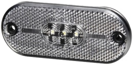 Produktbild: Hella® LED-Positionsleuchte oval, Front, weiß, 108 x 44 x 10,5 mm, 12 – 24 V DC, E4 14800