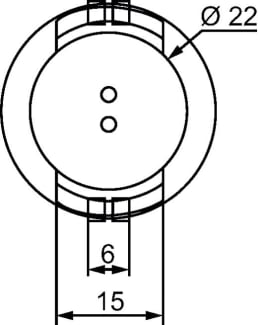Technische Zeichnung: Hella® LED-Positionsleuchte rund, hinten, rot, Ø 30 mm, 9 – 33 V DC, E4 8639