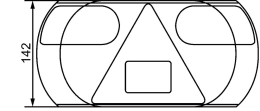 Technische Zeichnung: Hella® LED-Schlussleuchte links/rechts 296 x 142 x 45 mm, Schluss-, Brems-, Blink-, Rückfahr-