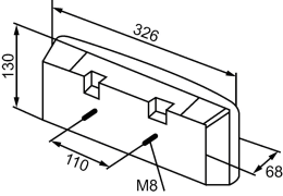 Technische Zeichnung: Hella® LED-Schlussleuchte links/rechts 9 – 36 V DC, 326 x 130 x 68 mm, Schluss-, Brems-, Blinklicht