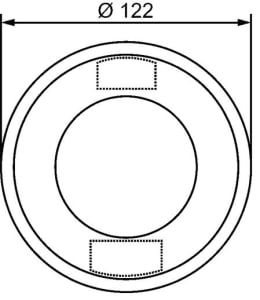 Technische Zeichnung: Hella® LED-Schlussleuchte links/rechts 10 – 30 V DC, 122 mm, Schluss-, Brems-, Blinklicht