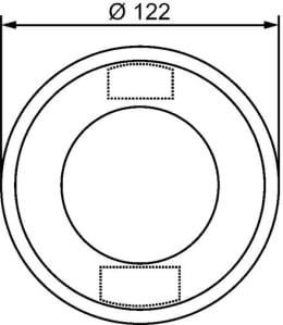 Technische Zeichnung: Hella® LED-Schlussleuchte links/rechts 10 – 30 V DC, 122 mm, Schluss-, Bremslicht