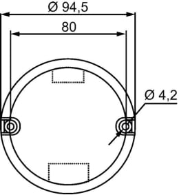Technische Zeichnung: Hella® LED-Blinkleuchte rund, vorn/hinten links/rechts, Ø außen 94,5 mm, 10 – 30 V DC, 17 LEDs, E9 6571