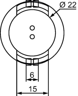 Technische Zeichnung: Hella® LED-Positionsleuchte rund, Front, weiß, Ø 30 mm, 9 – 33 V DC, E4 8638