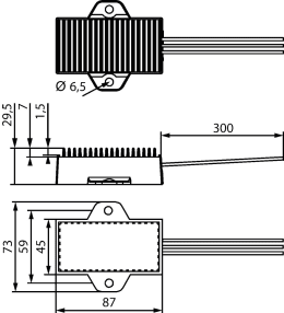 Technische Zeichnung: Hella® Steuerung 12 V DC, 24 V DC, zur Überwachung von LED-Leuchten