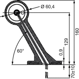 Technische Zeichnung: Hella® LED-Positionsleuchte gewinkelt, seitlich links/rechts, 142,5 x 160 x 45 mm, 10 – 30 V DC