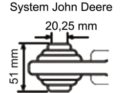 Technische Zeichnung: Oberlenker Kat. 2/20,25 mm mit Fanghaken und Kugelgelenk, M 30 x 3,5, pulverbeschichtet (Hülse)