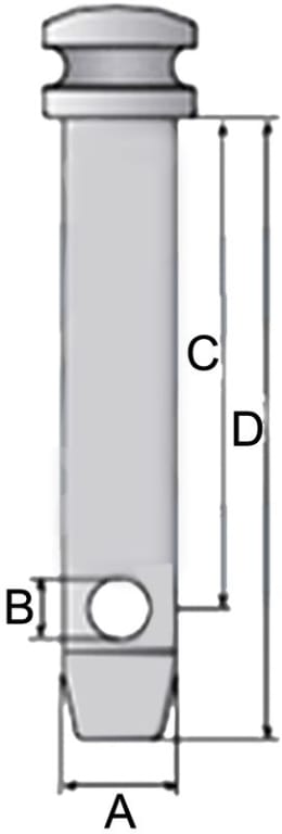 Technische Zeichnung: Oberlenkerbolzen Kat. 1, Ø 19 mm, Länge 102 mm, 121 mm