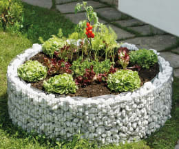 Lifestyle: bellissa Hochbeet (Gabione) rund silber inkl. Trennfolie, 92 x 40 cm