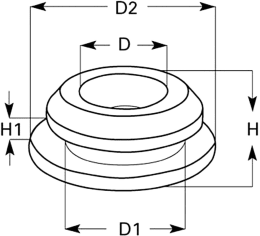 Technische Zeichnung: Herth + Buss Dicht- und Schutzstopfen doppelseitig, geschlossen, NBR, D=7 mm, H=5 mm