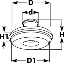 Technische Zeichnung: Herth + Buss Dicht- und Schutzstopfen doppelseitig, offen, schwarz, EPDM, D=9 mm, H=22 mm