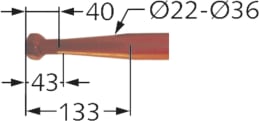 Technische Zeichnung: SHW Frontladerzinken K001 810 mm M 22 x 1,5 AG spitz, gerade für Baas/Trima, Bressel, Weidemann