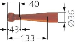 Technische Zeichnung: SHW Frontladerzinken K001 800 mm M 22 x 1,5 AG spitz, gerade für Fendt, Schäffer
