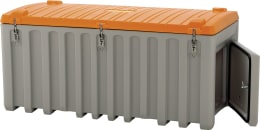 Produktbild: Cemo Werkzeugkiste CEMbox 750 l 170 x 80 x 84 cm, mit Seitentür, PE (Polyethylen), grau, orange, 10336