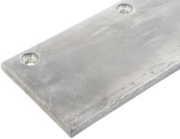 Produktbild: Schürfleiste aus Stahl mit zwei Senkbohrungen, 20 mm Stärke