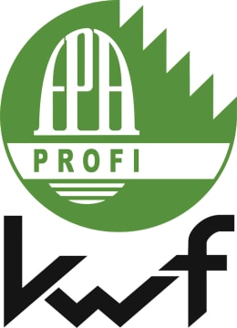 Detailbild: FPA PROFI Logo mit Sägeblatt-Symbol